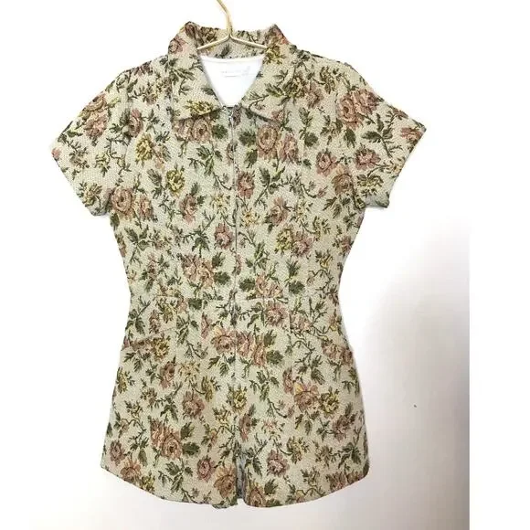 Altar'd State Floral Tapestry Romper Small - Picture 1 of 10